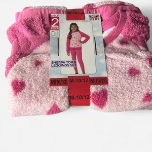 Girls' Pink Heart Sherpa Set